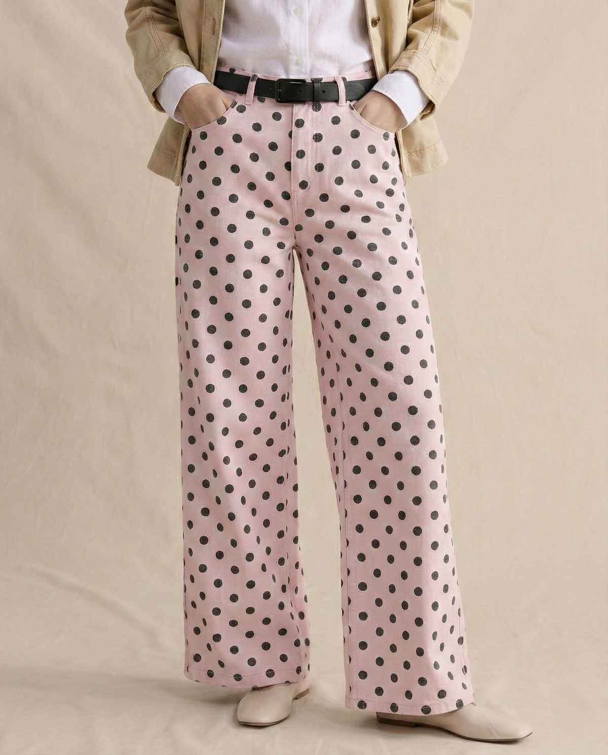Lavisa - Polka Dot High Waisted Wide Leg Trousers