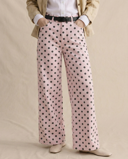Lavisa - Polka Dot High Waisted Wide Leg Trousers