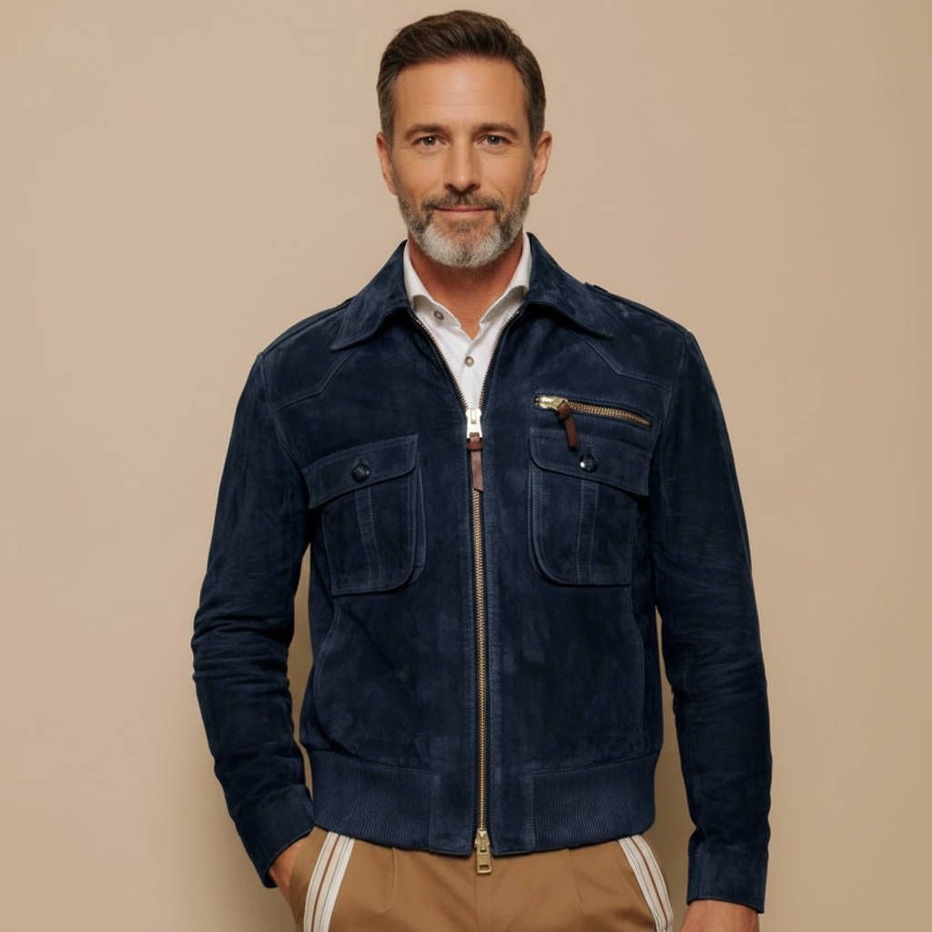 Lavisa - Retro Lapel Suede Jacket for Men