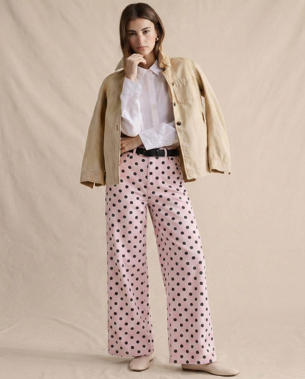 Lavisa - Polka Dot High Waisted Wide Leg Trousers