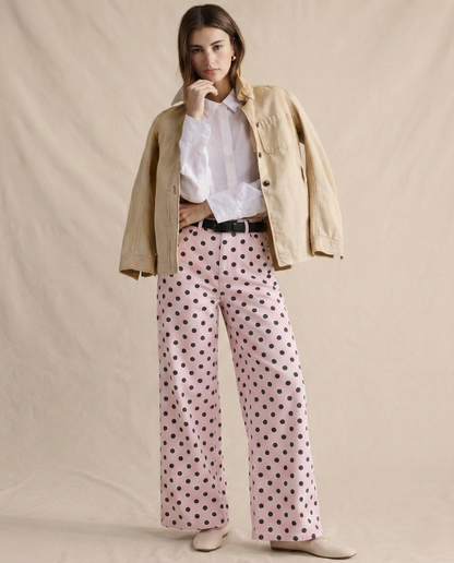 Lavisa - Polka Dot High Waisted Wide Leg Trousers