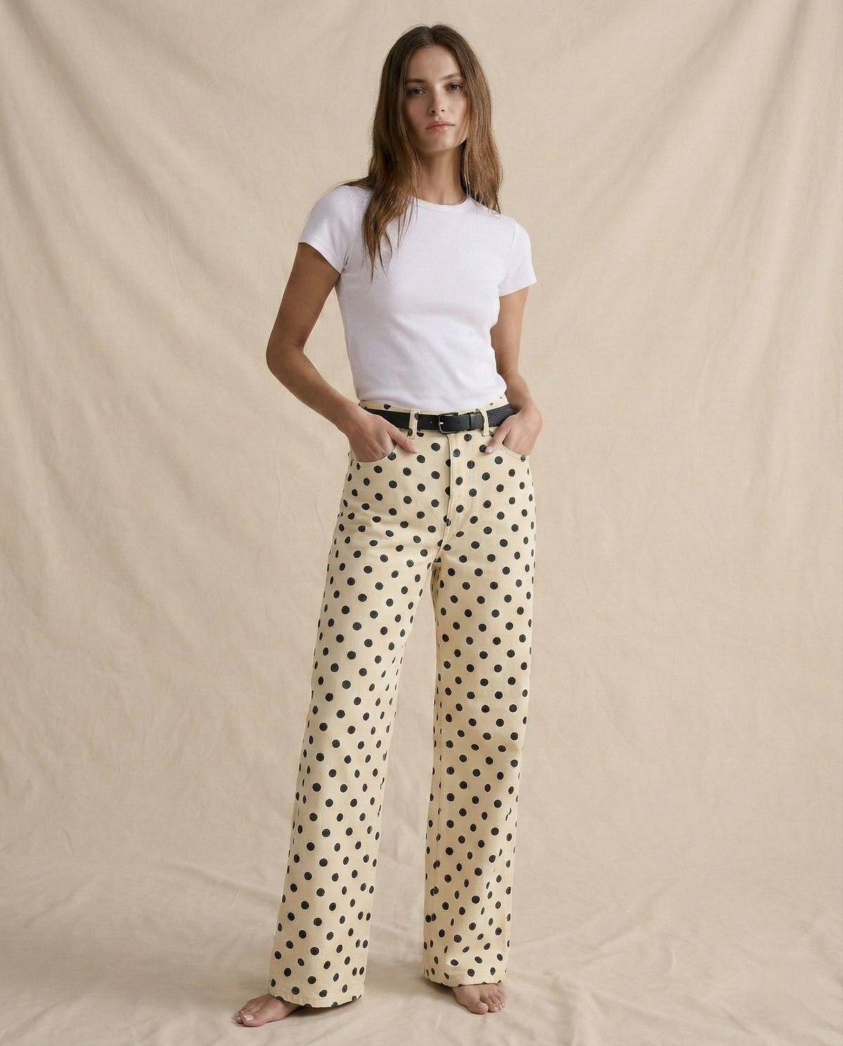 Lavisa - Polka Dot High Waisted Wide Leg Trousers