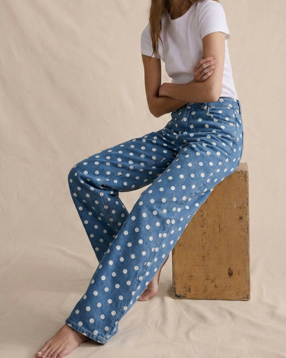 Lavisa - Polka Dot High Waisted Wide Leg Trousers