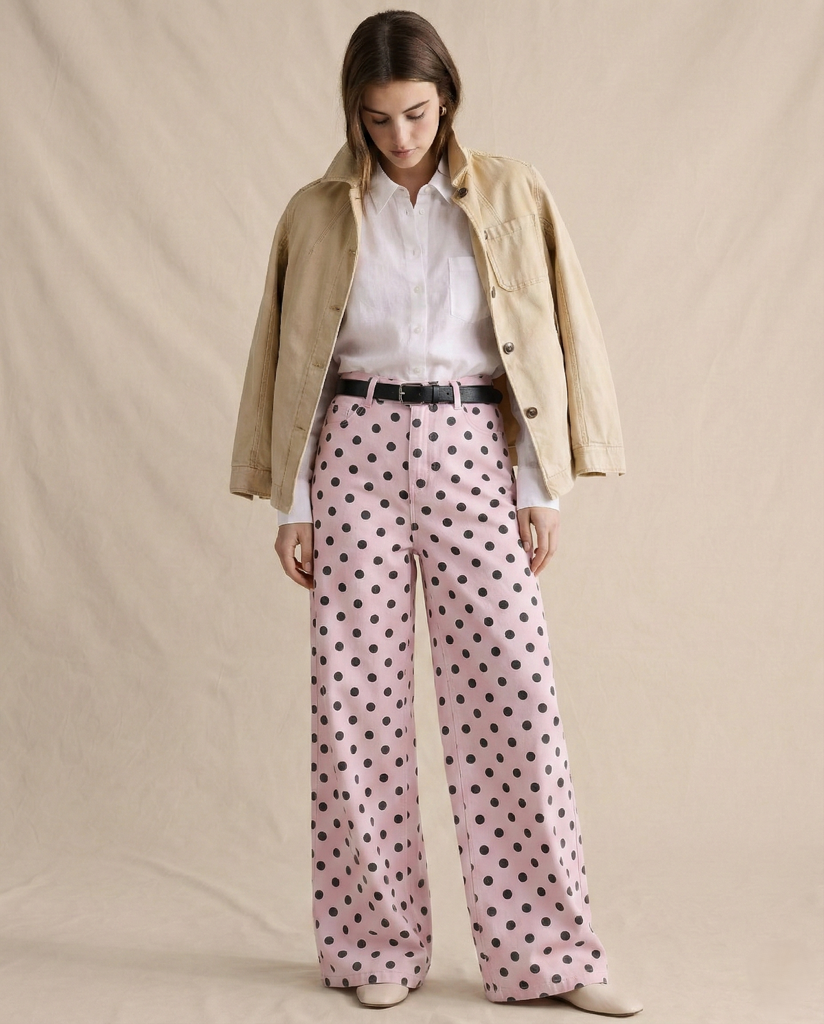 Lavisa - Polka Dot High Waisted Wide Leg Trousers