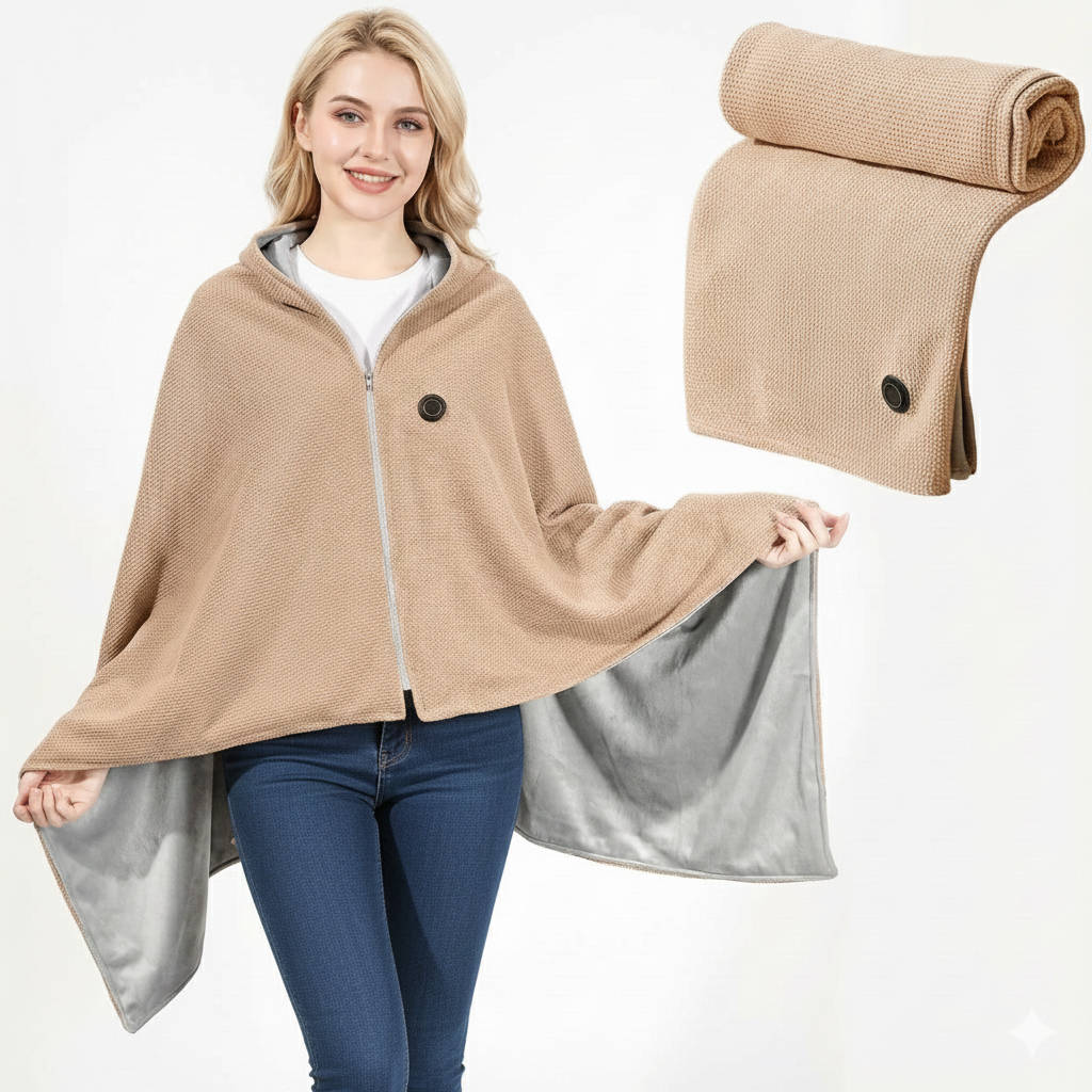 Lavisa - Portable Heated Shawl Blanket with USB Charging and Adjustable Temperature
