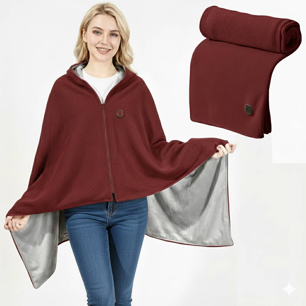 Lavisa - Portable Heated Shawl Blanket with USB Charging and Adjustable Temperature