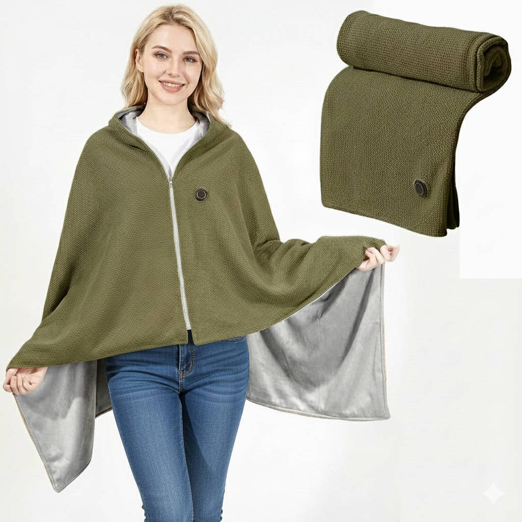 Lavisa - Portable Heated Shawl Blanket with USB Charging and Adjustable Temperature