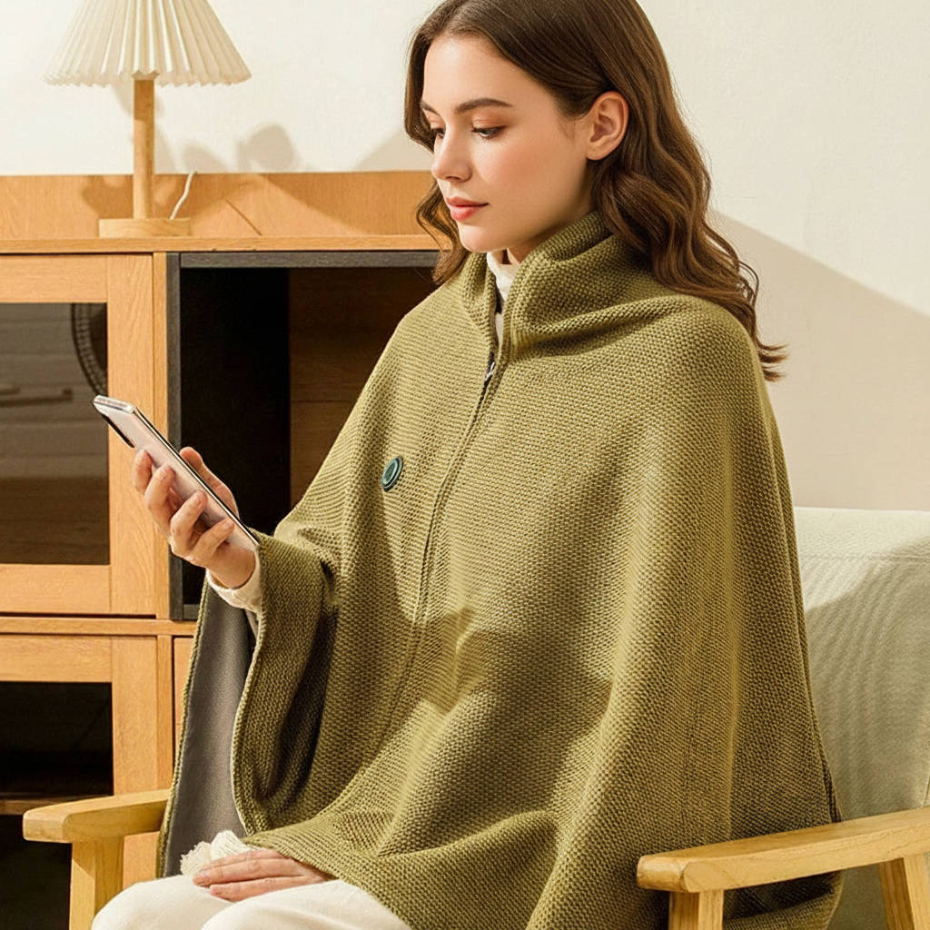 Lavisa - Portable Heated Shawl Blanket with USB Charging and Adjustable Temperature