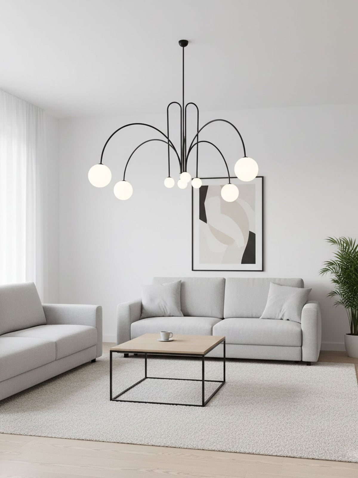 Lavisa - Modern Arc Globe LED Pendant Light