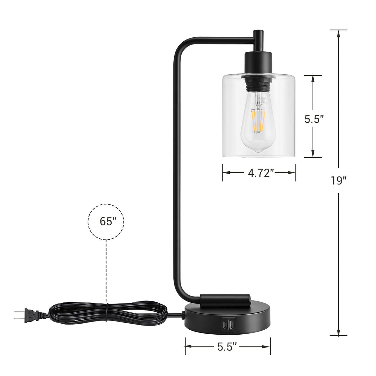 Lavisa - Touch-Control Dimmable Table Lamp with Dual USB Ports