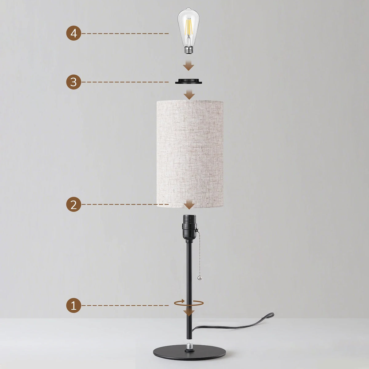 Lavisa - Modern Minimalist Linen Table Lamps Set of 2