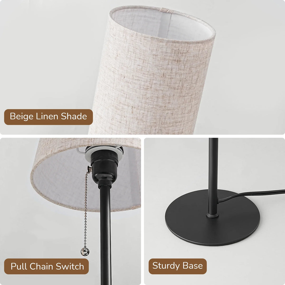 Lavisa - Modern Minimalist Linen Table Lamps Set of 2