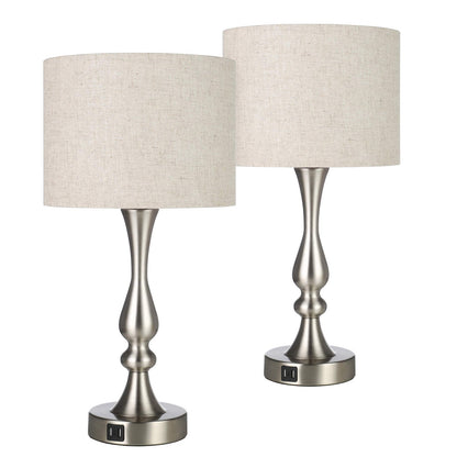 Lavisa - Touch-Control Modern Table Lamps Set of Two with USB Ports