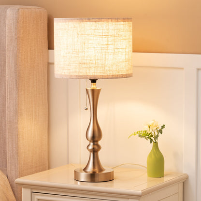 Lavisa - Luxe Traditional Table Lamp with Pull-Chain Switch
