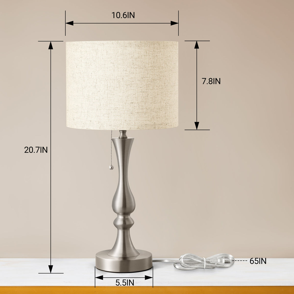 Lavisa - Luxe Traditional Table Lamp with Pull-Chain Switch