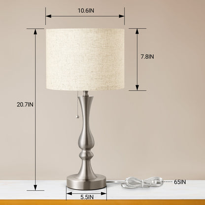 Lavisa - Luxe Traditional Table Lamp with Pull-Chain Switch