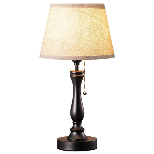 Lavisa - Retro Linen Table Lamp with Pull Chain Switch