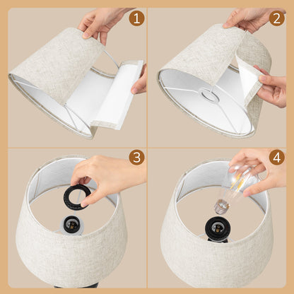 Lavisa - Retro Linen Table Lamp with Pull Chain Switch