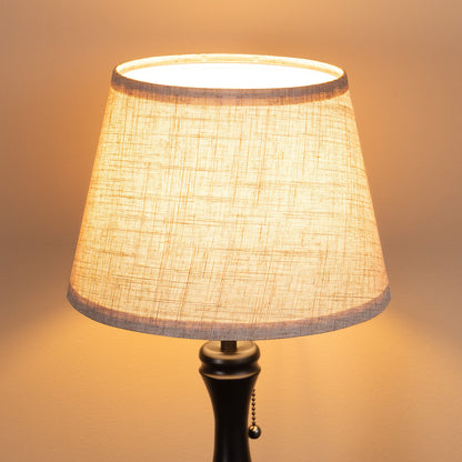 Lavisa - Retro Linen Table Lamp with Pull Chain Switch