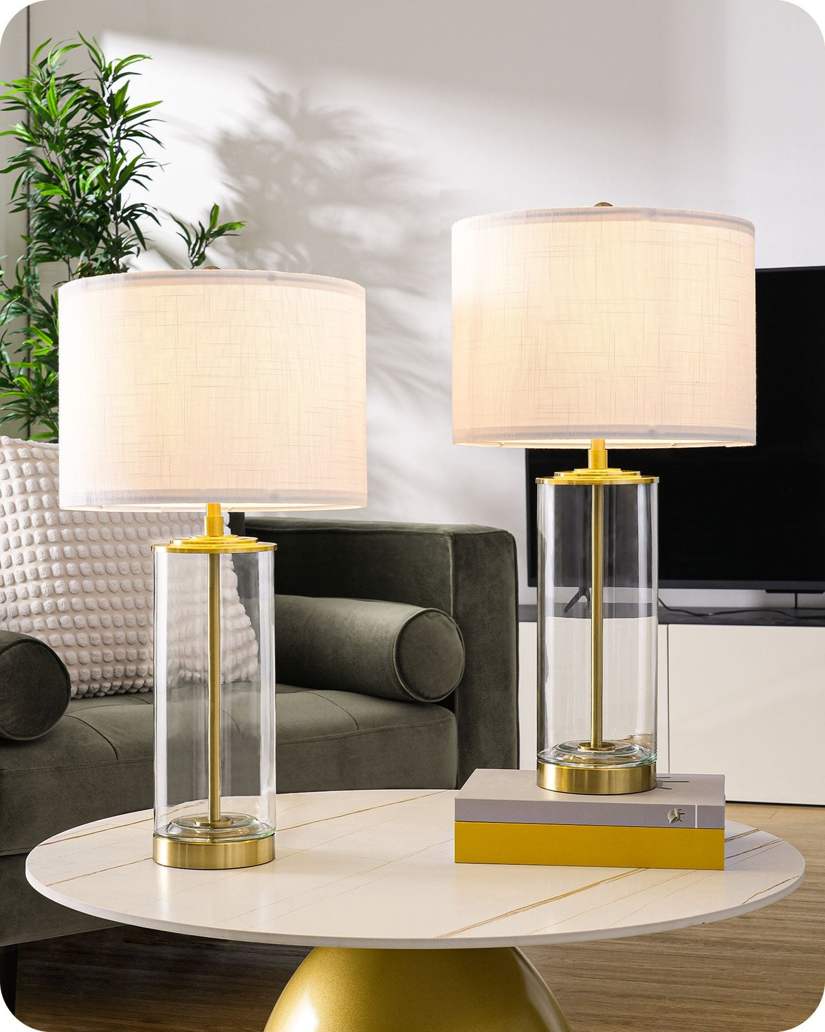 Lavisa - DIY Fillable Glass Table Lamps Set of 2