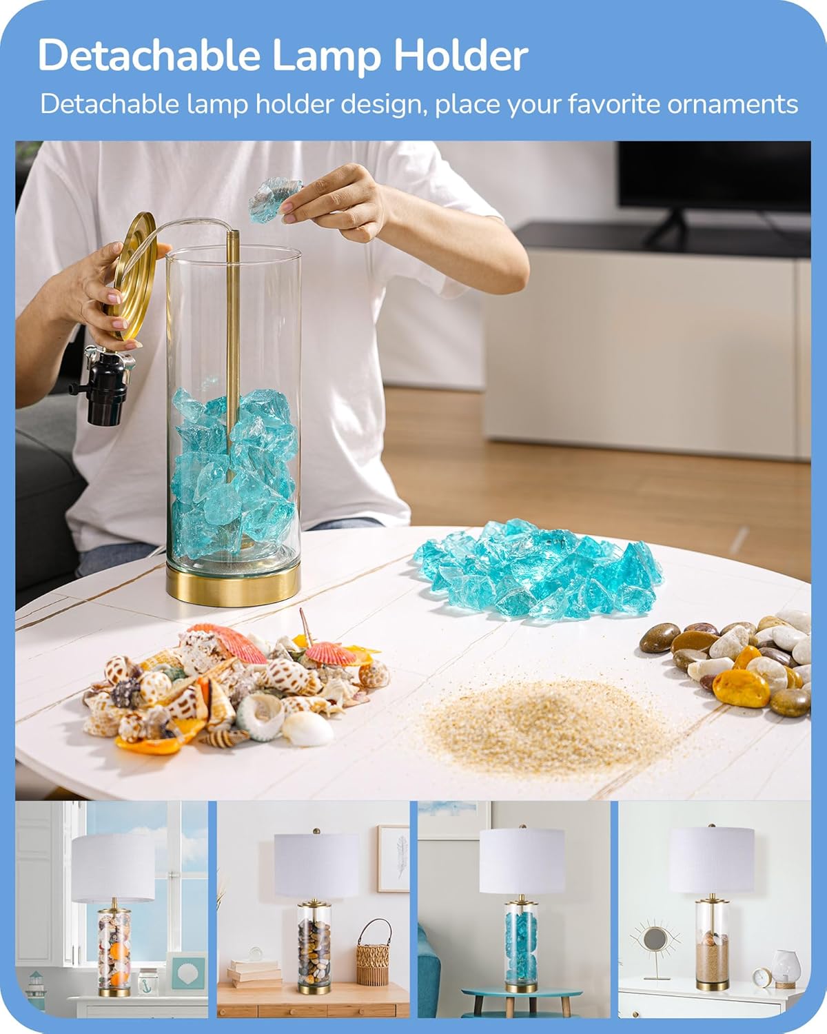 Lavisa - DIY Fillable Glass Table Lamps Set of 2