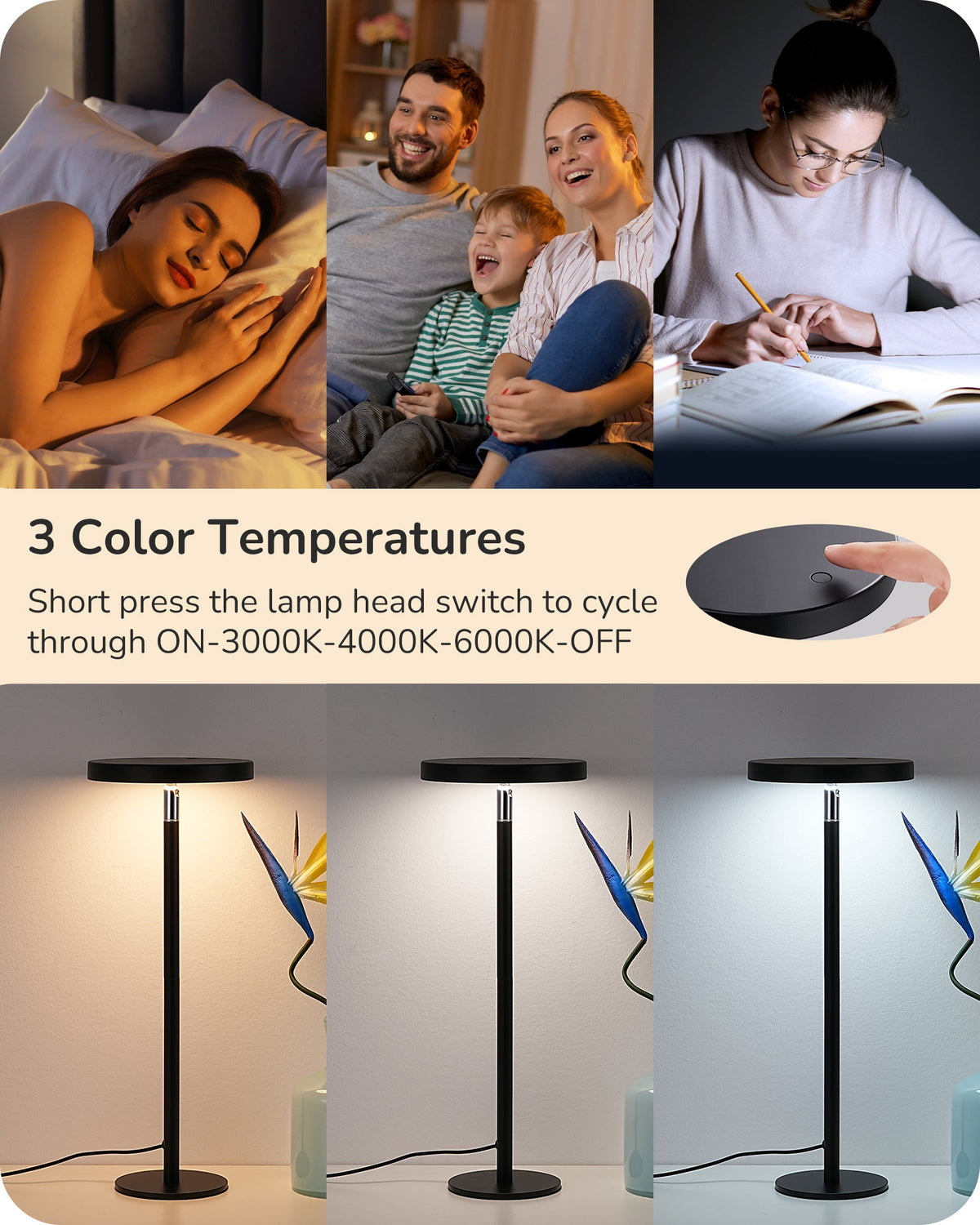 Lavisa - Touch Control LED Task Table Lamp with Memory Dimming