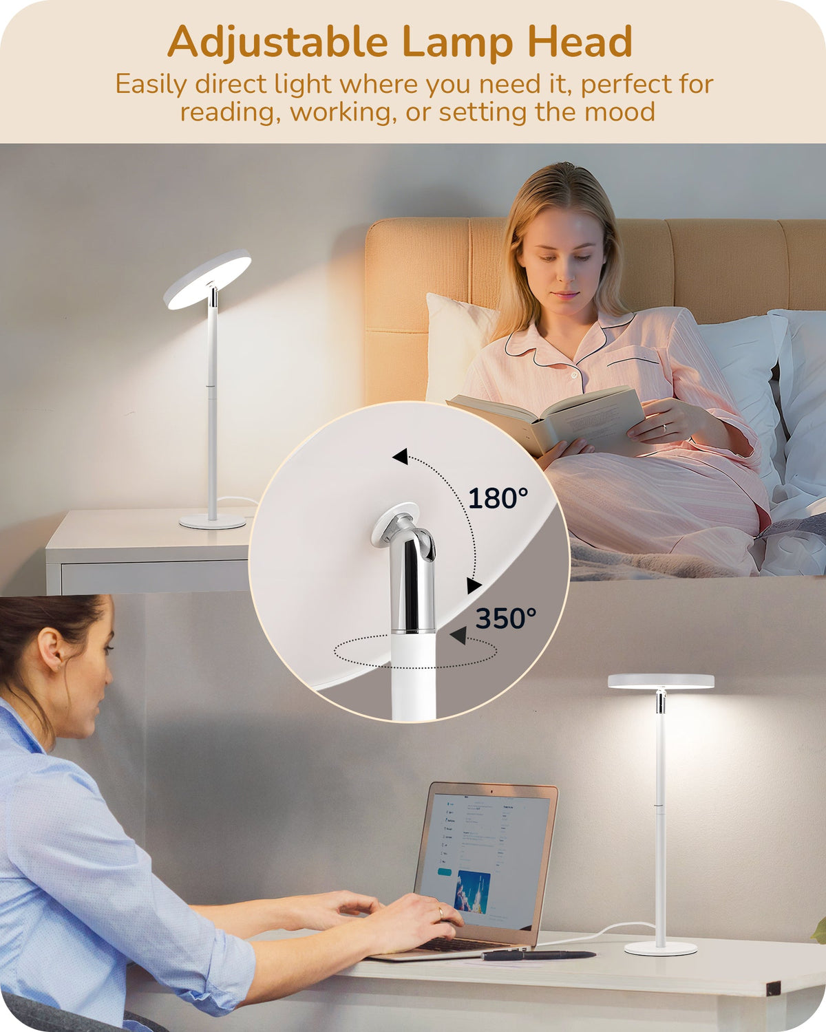 Lavisa - Touch Control LED Task Table Lamp with Memory Dimming