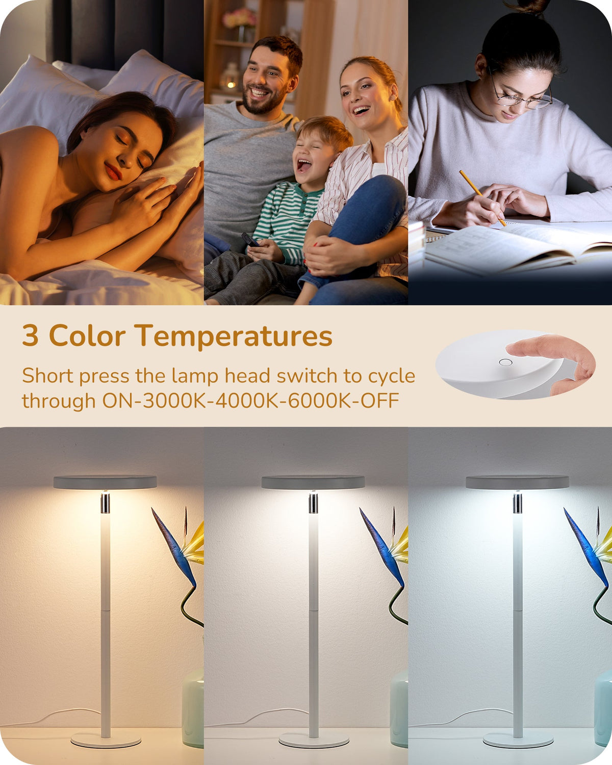Lavisa - Touch Control LED Task Table Lamp with Memory Dimming