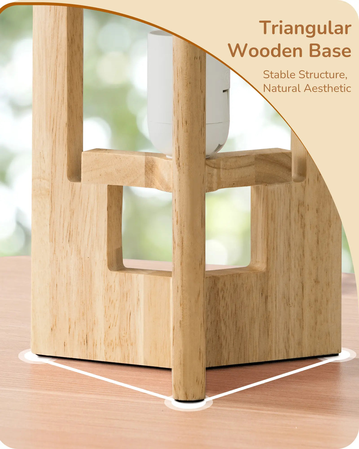 Lavisa - Solid Wood Table Lamp with Linen Shade for Bedroom and Living Room