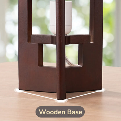 Lavisa - Solid Wood Table Lamp with Linen Shade for Bedroom and Living Room