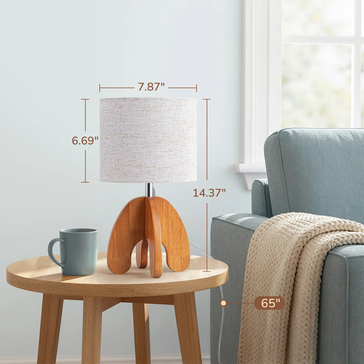 Lavisa - Minimalist Wood Base Bedside Table Lamp