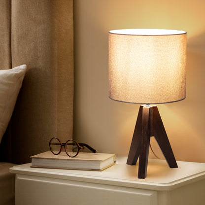 Lavisa - Modern Solid Wood Tripod Table Lamps Set of Two