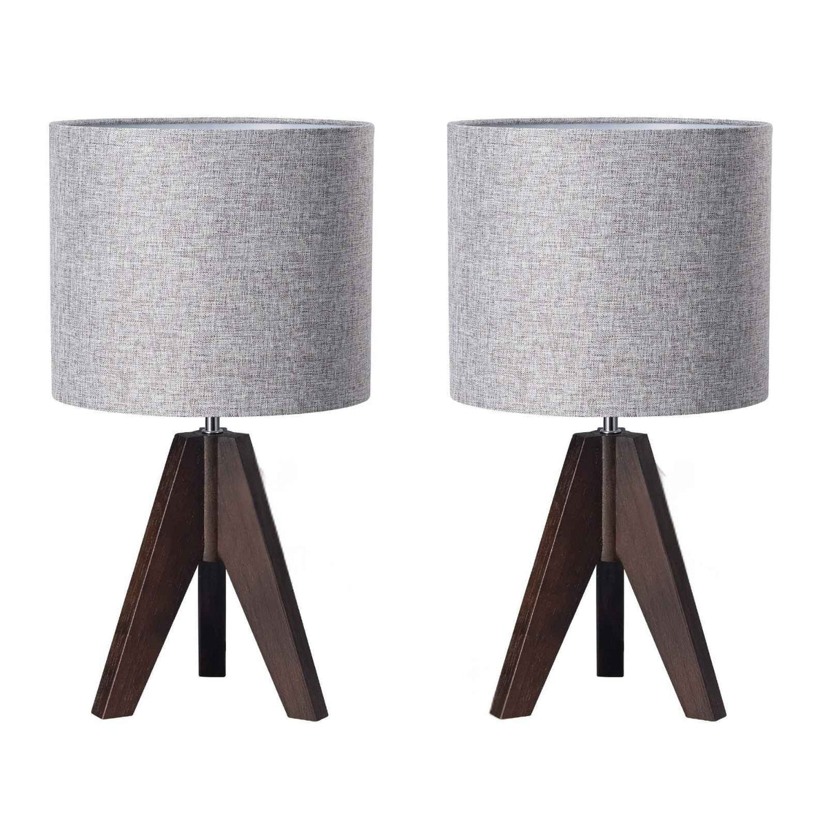 Lavisa - Modern Solid Wood Tripod Table Lamps Set of Two