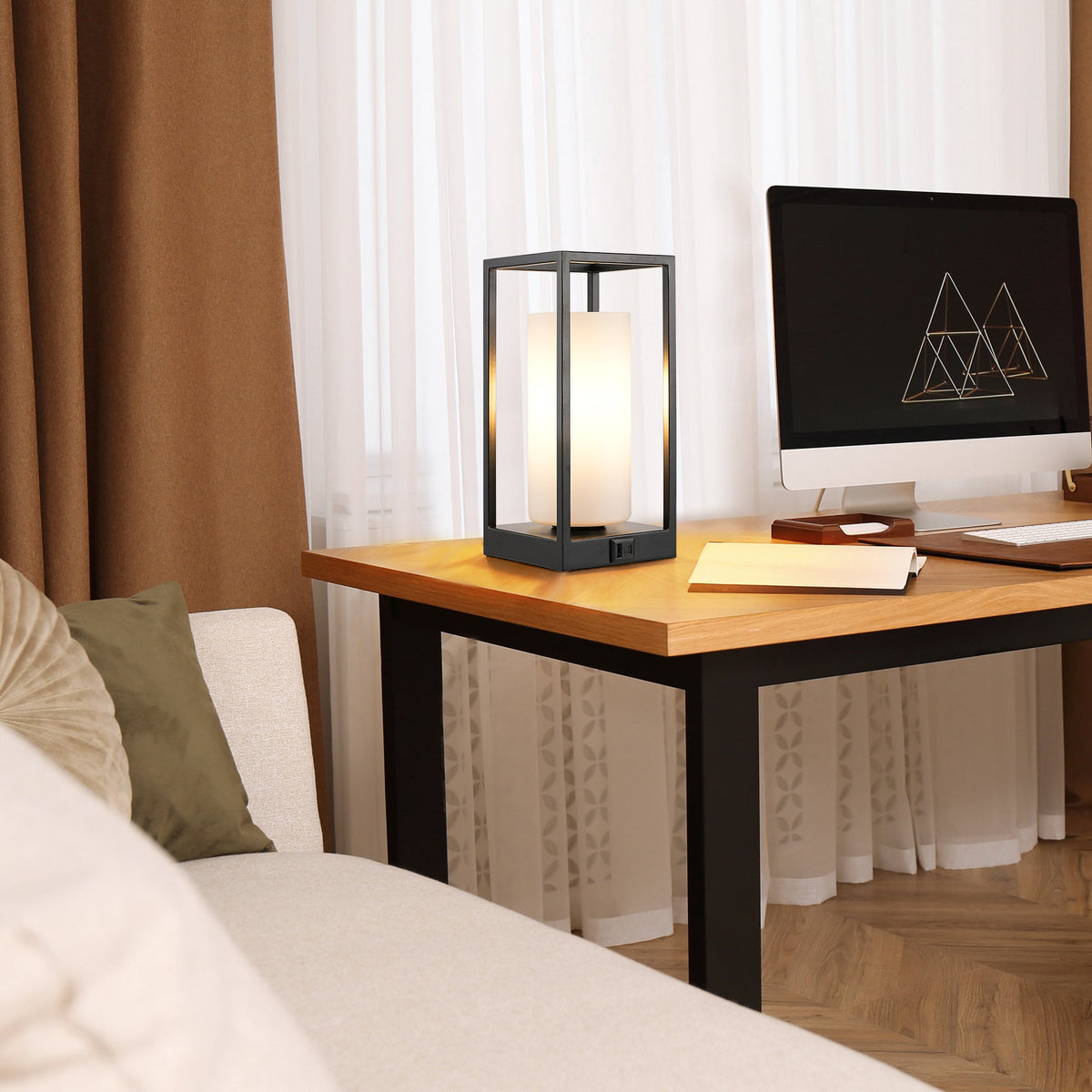 Lavisa - Touch Control Modern Table Lamp with Dual USB Ports