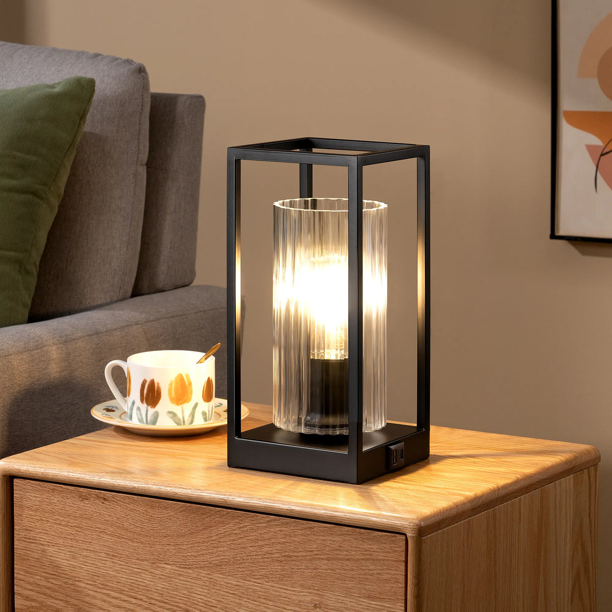 Lavisa - Touch Control Modern Table Lamp with Dual USB Ports