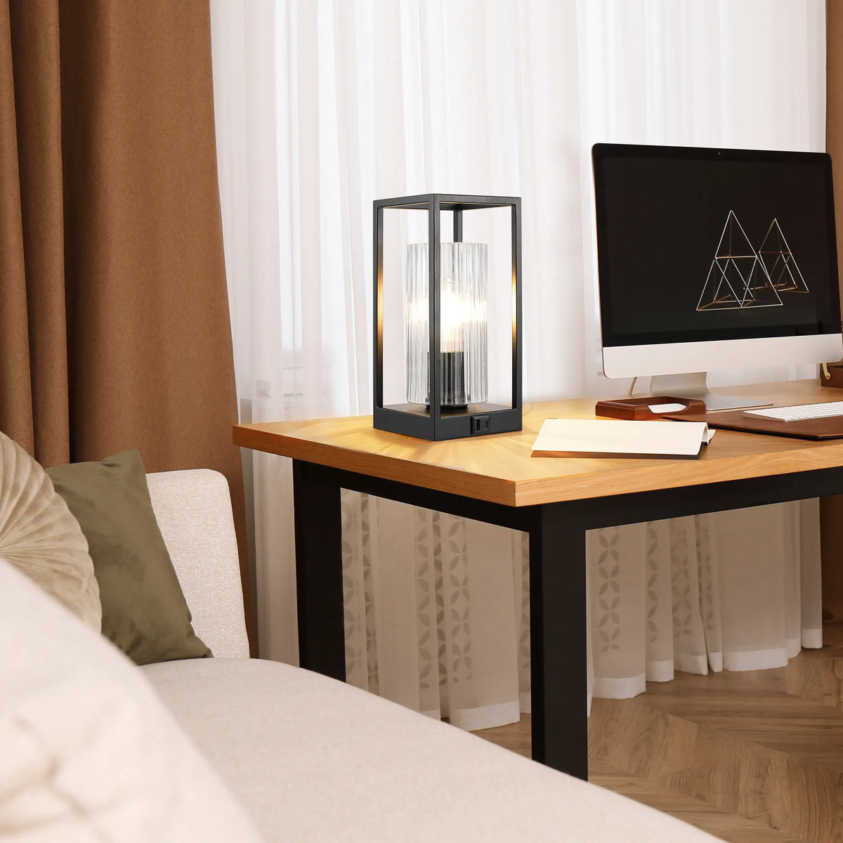 Lavisa - Touch Control Modern Table Lamp with Dual USB Ports