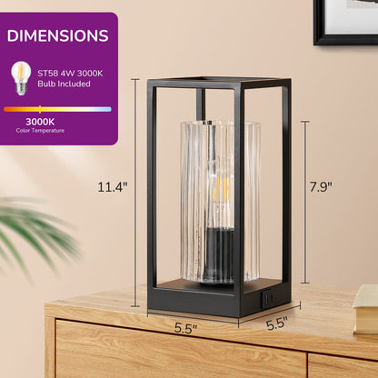 Lavisa - Touch Control Modern Table Lamp with Clear Glass Shade