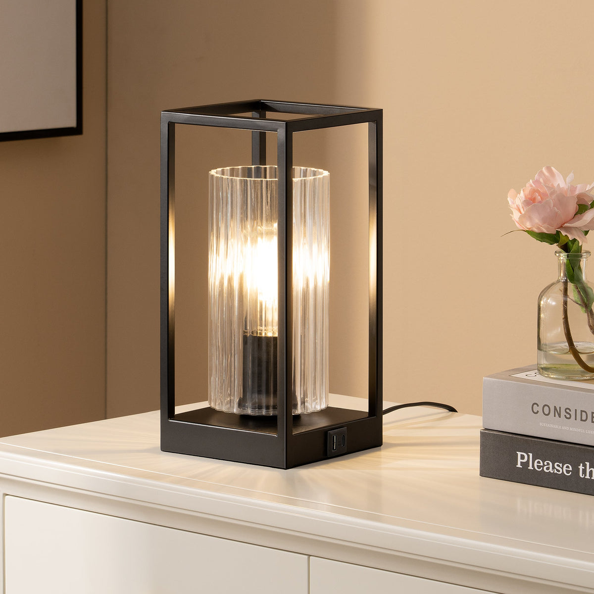 Lavisa - Touch Control Modern Table Lamp with Clear Glass Shade
