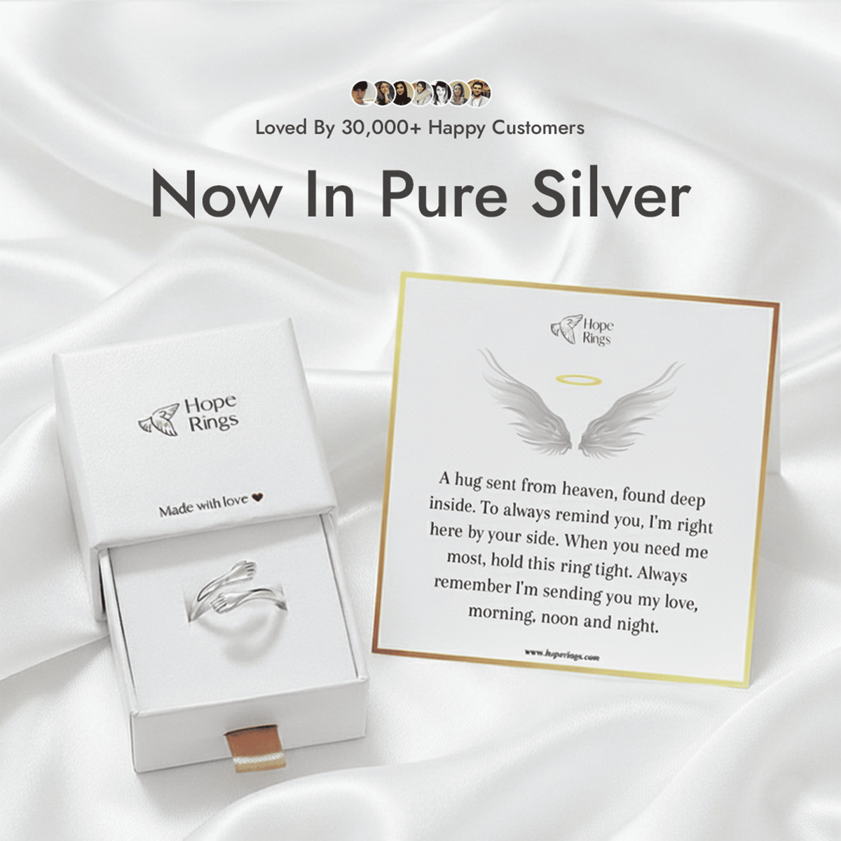 Lavisa - Pure Silver Hug From Heaven Luxury Ring