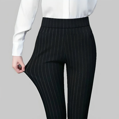 Lavisa - Women's Straight Leg Stretch Pants - High Waist Everyday Trousers