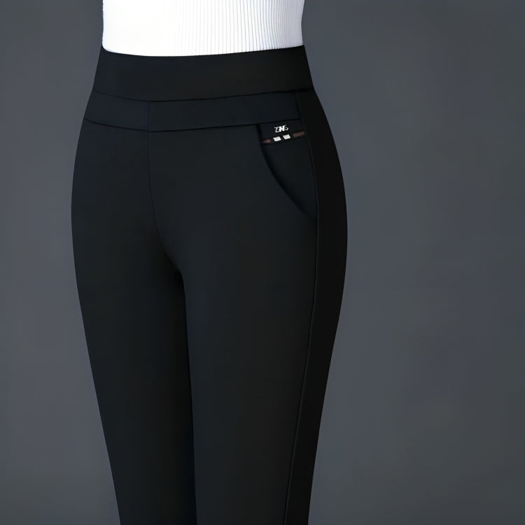 Lavisa - Women's Straight Leg Stretch Pants - High Waist Everyday Trousers