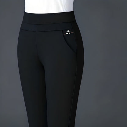 Lavisa - Women's Straight Leg Stretch Pants - High Waist Everyday Trousers