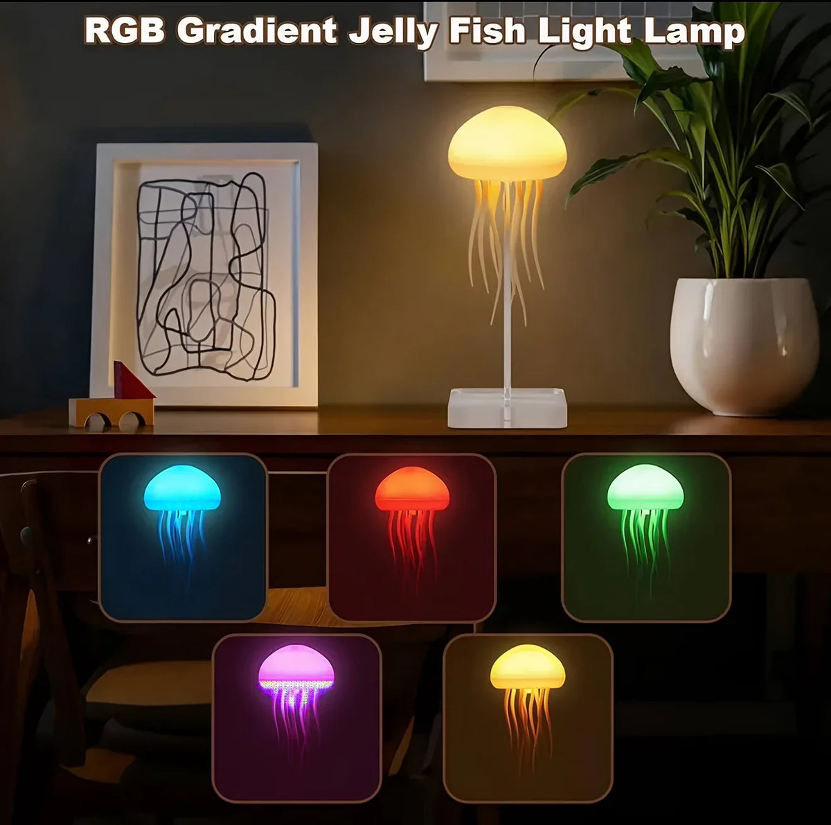 Lavisa - Jellyfish Lava Lamp RGB Color Changing Night Light