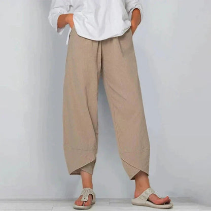 Lavisa - Womens Relaxed High Waisted Wide Leg Casual Pants