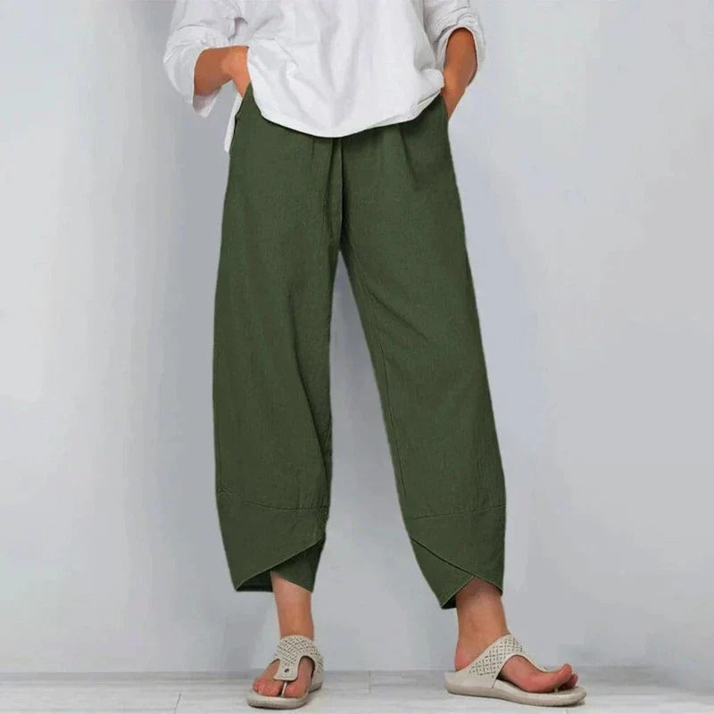 Lavisa - Womens Relaxed High Waisted Wide Leg Casual Pants