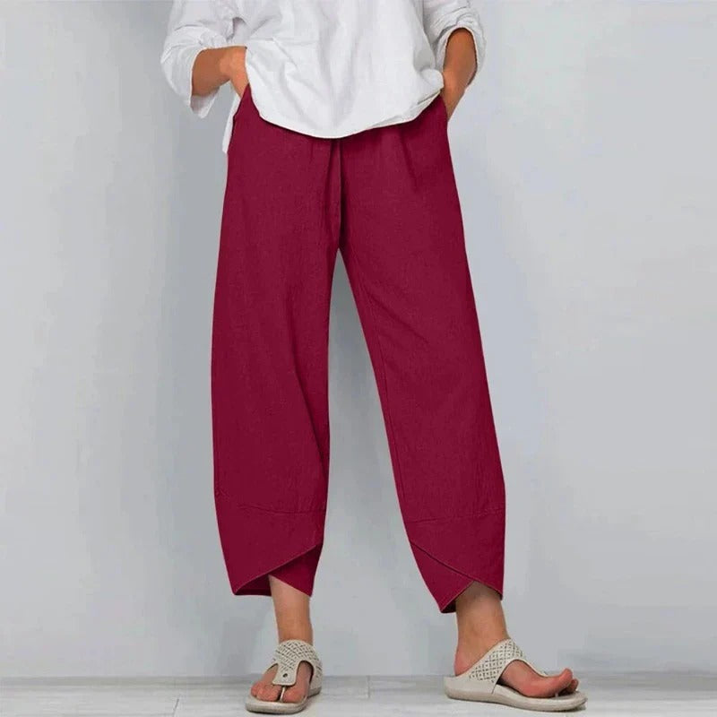Lavisa - Womens Relaxed High Waisted Wide Leg Casual Pants