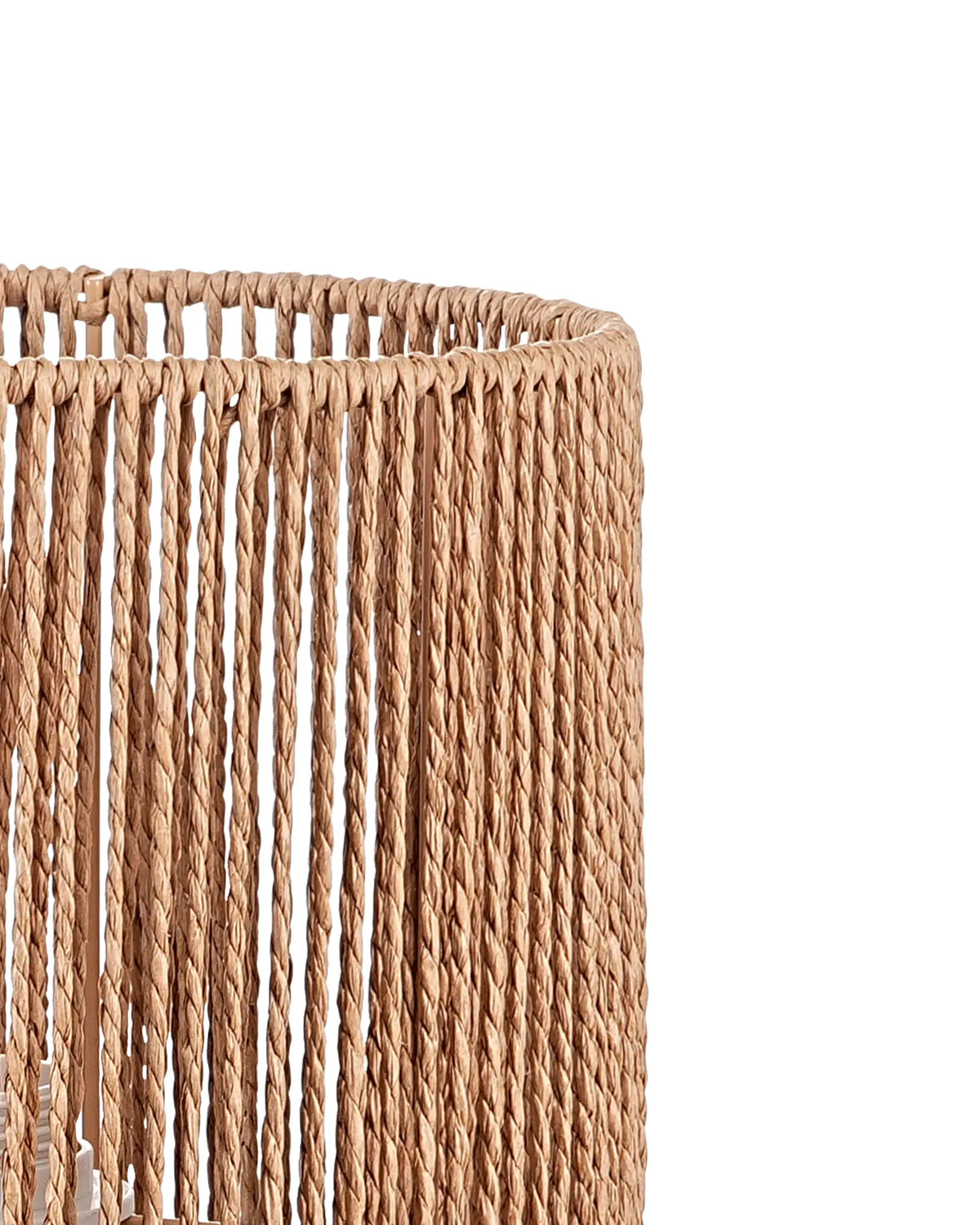 Lavisa - Boho Rattan Tripod Table Lamp with Woven Stripe Shade