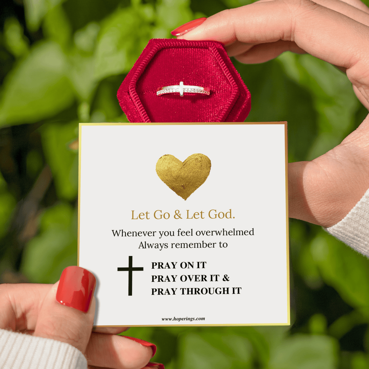 Lavisa - Let Go Cross Ring - Adjustable Faith Jewelry