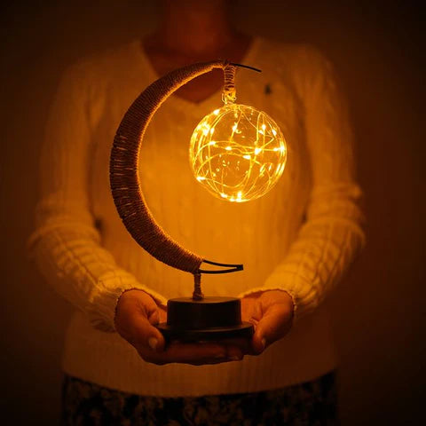 Lavisa 3D Printed Lunar Moon Lamp with Soft Ambient Glow - Purple