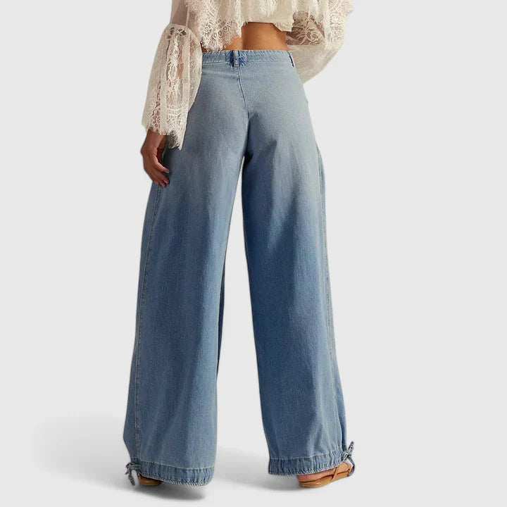 Lavisa - Womens Wide Leg Pleated Pocket Pants